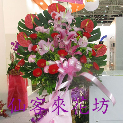 【C-552】謝神還願花籃,感恩還願花籃,高架花籃,拜神祈福花籃