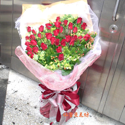 【R-051】傳情花束,浪漫情人花束,祝福生日花束:玫瑰花束-真情世界