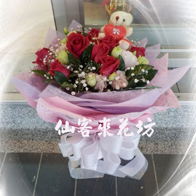 【B-304】傳情花束,百合花束,情人節花束,生日花束